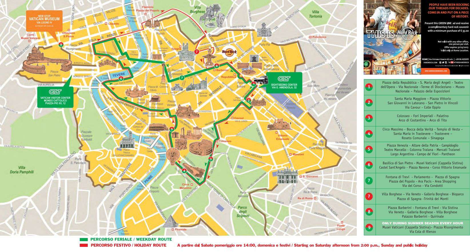 Hop On Hop Off Rome · Providers · Lines And Routes Comparison