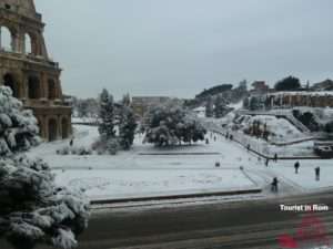 The Colosseum in the snow