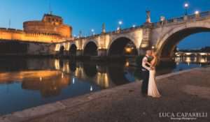 Marriage application in Rome Tiber banks