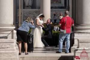 Basilica St. Paul outside the walls wedding couple