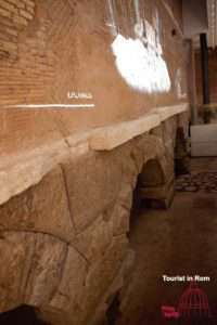 The vergine aqueduct in the basement of the La Rinascente Tritone