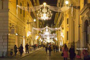 Via dei Condotti illuminazione natalizia