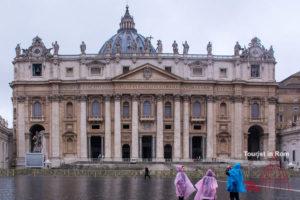 Rome February St. Peter's Basilica rain