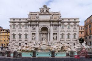 Trevi Brunnen geschlossen wegen Coronavirus Trevi Brunnen Front