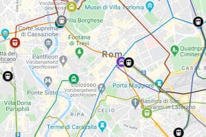 Rome metro tram and train map