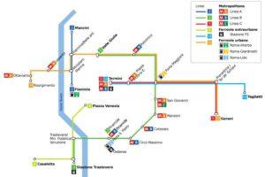 Rom Straßenbahn Tram Karte