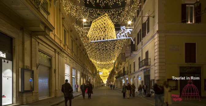 Rome Christmas walk Via del Corso