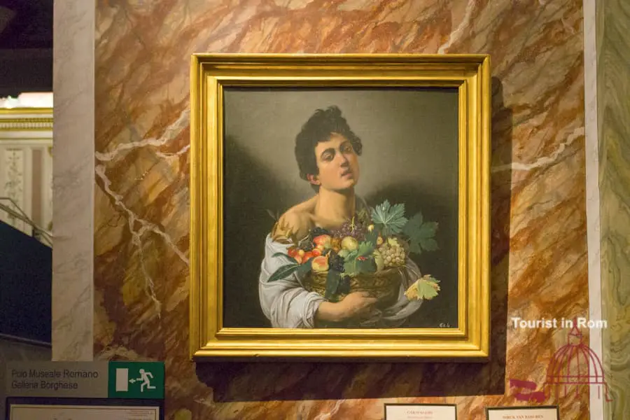 Galleria Borghese Caravaggio Giovane con canestra di frutta