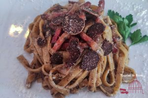 Spring in Rome Gricia with truffle at Giordi Spring in Rome Gricia with truffle