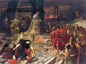The Great Fire of Rome, painting by Karl Theodor von Piloty