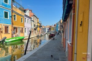 Burano canal with colorful houses Burano canal with colorful houses