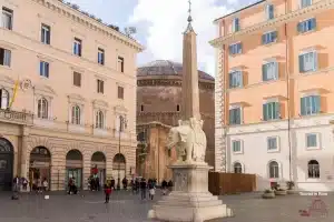 Piazza della Minerva with the dome of the Pantheon Pentecost in Rome Piazza della Minerva with the dome of the Pantheon