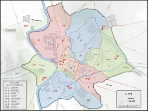 The Great Fire of Rome Augustus' division of Rome into 14 regions