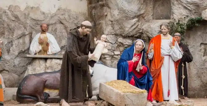 4. Oktober Rom Franziskusfest Krippenszene im Vatikan