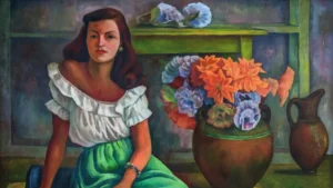 Diego Rivera Donna seduta con fiori
