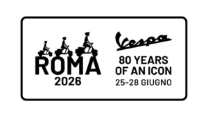 Offizielles Logo des Vespa Roma 2026, dem internationalen Vespa-Treffen in Rom